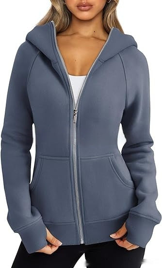 Fleece-Lined Cropped Zip Hoodie – Women's