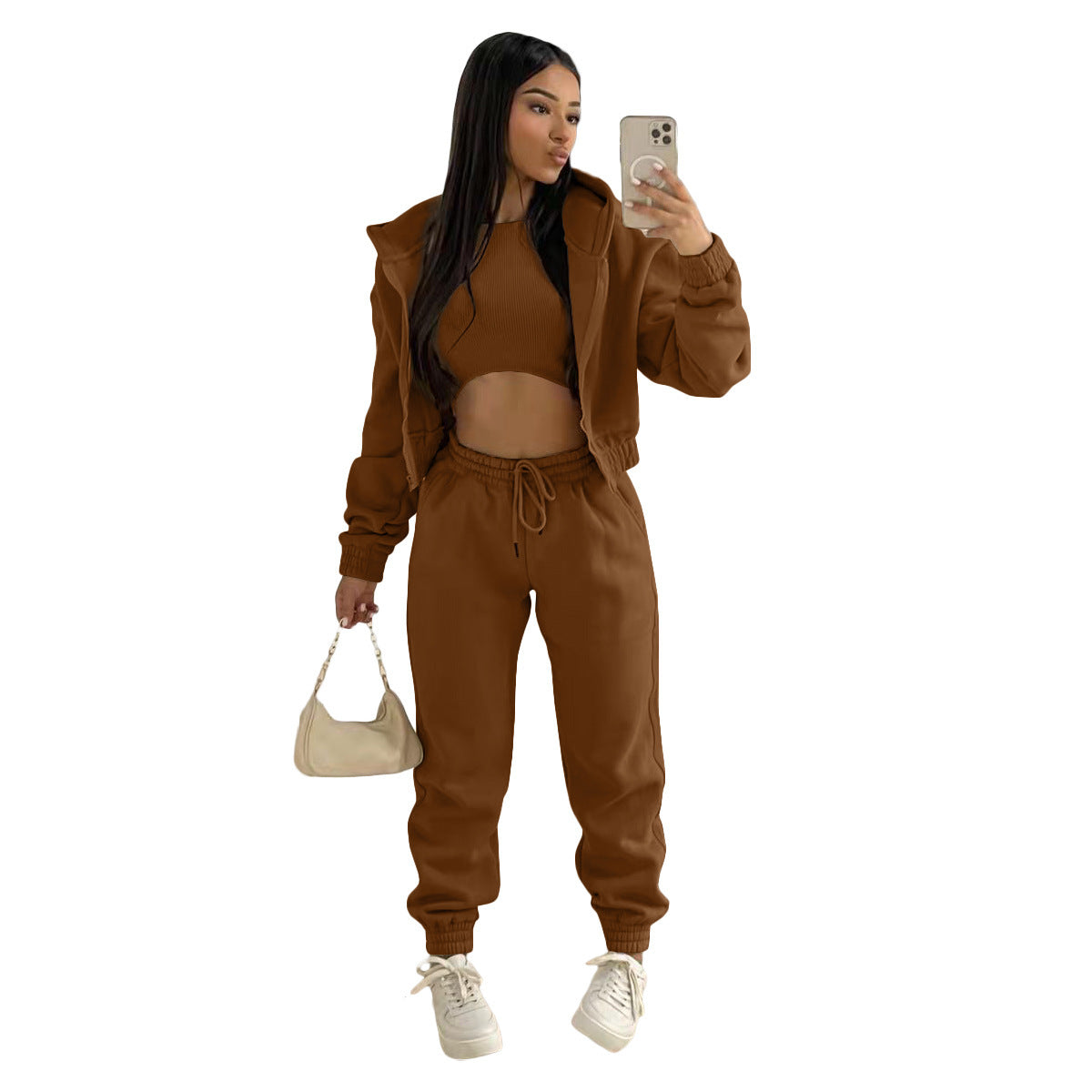 Plush Zip Hoodie & Pants Lounge Set – Women's