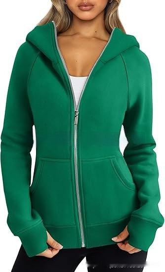 Fleece-Lined Cropped Zip Hoodie – Women's