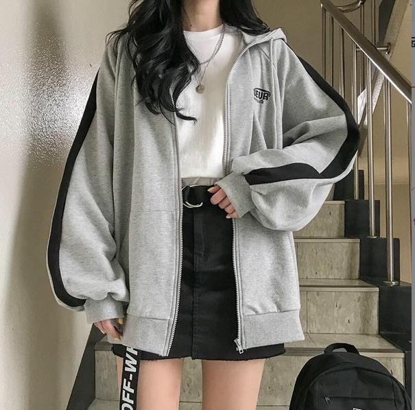 Thick Fleece-Lined Loose Cardigan Jacket – Women's