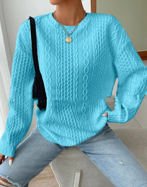 Oversized Jacquard Crewneck Sweatshirt – Women's