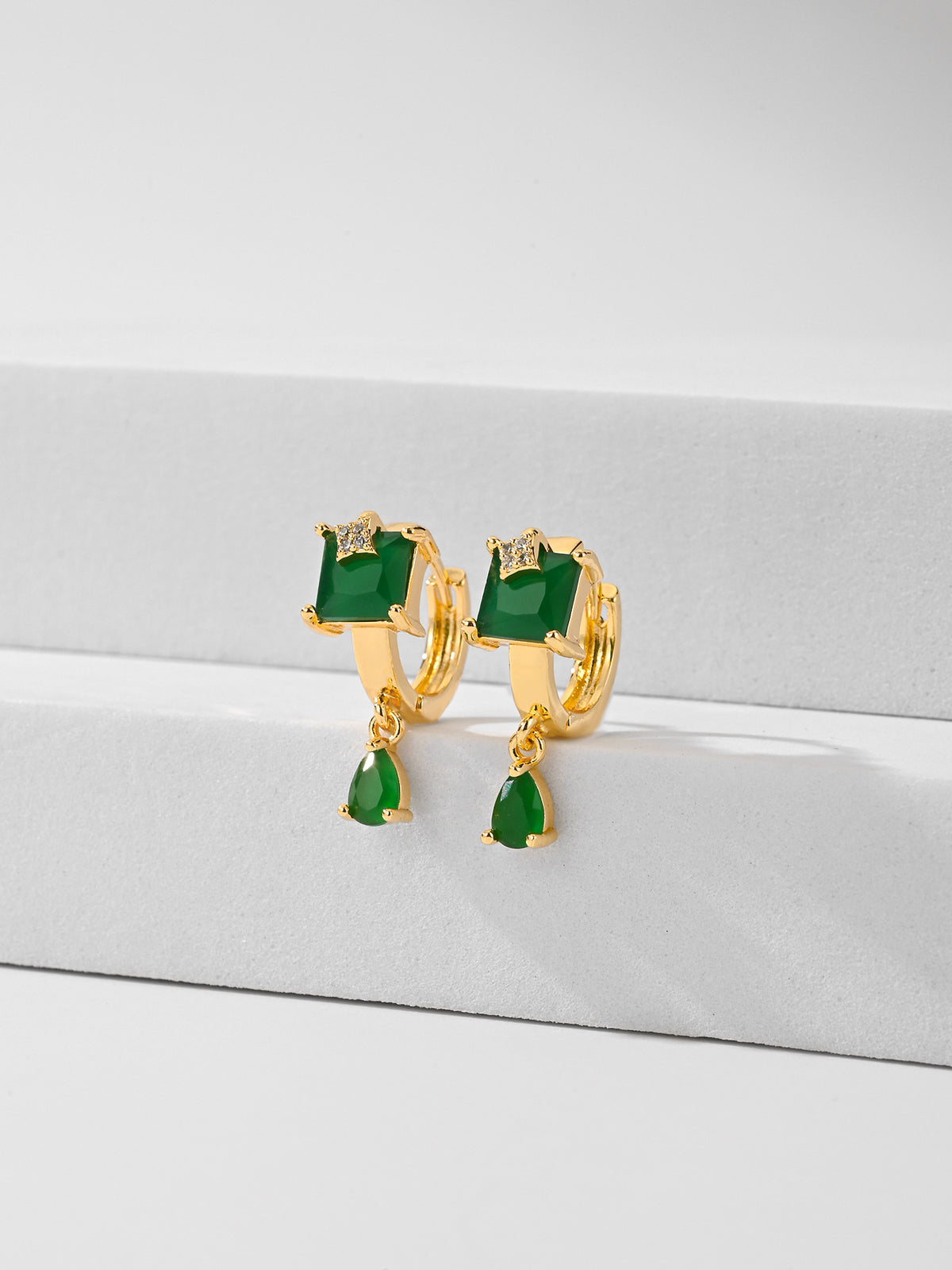 Water-Drop Stud Earrings – Gold-Tone
