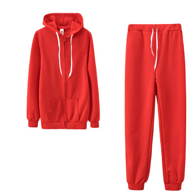Women's Color-Block Hoodie & Straight-Leg Pants Set
