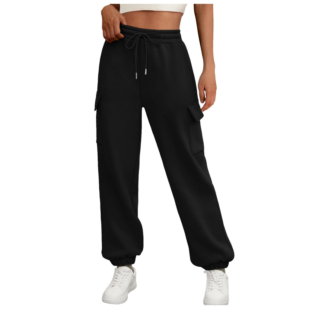 Fleece-Lined Baggy Joggers with Pockets – Women's