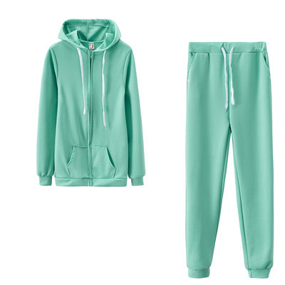 Women's Color-Block Hoodie & Straight-Leg Pants Set