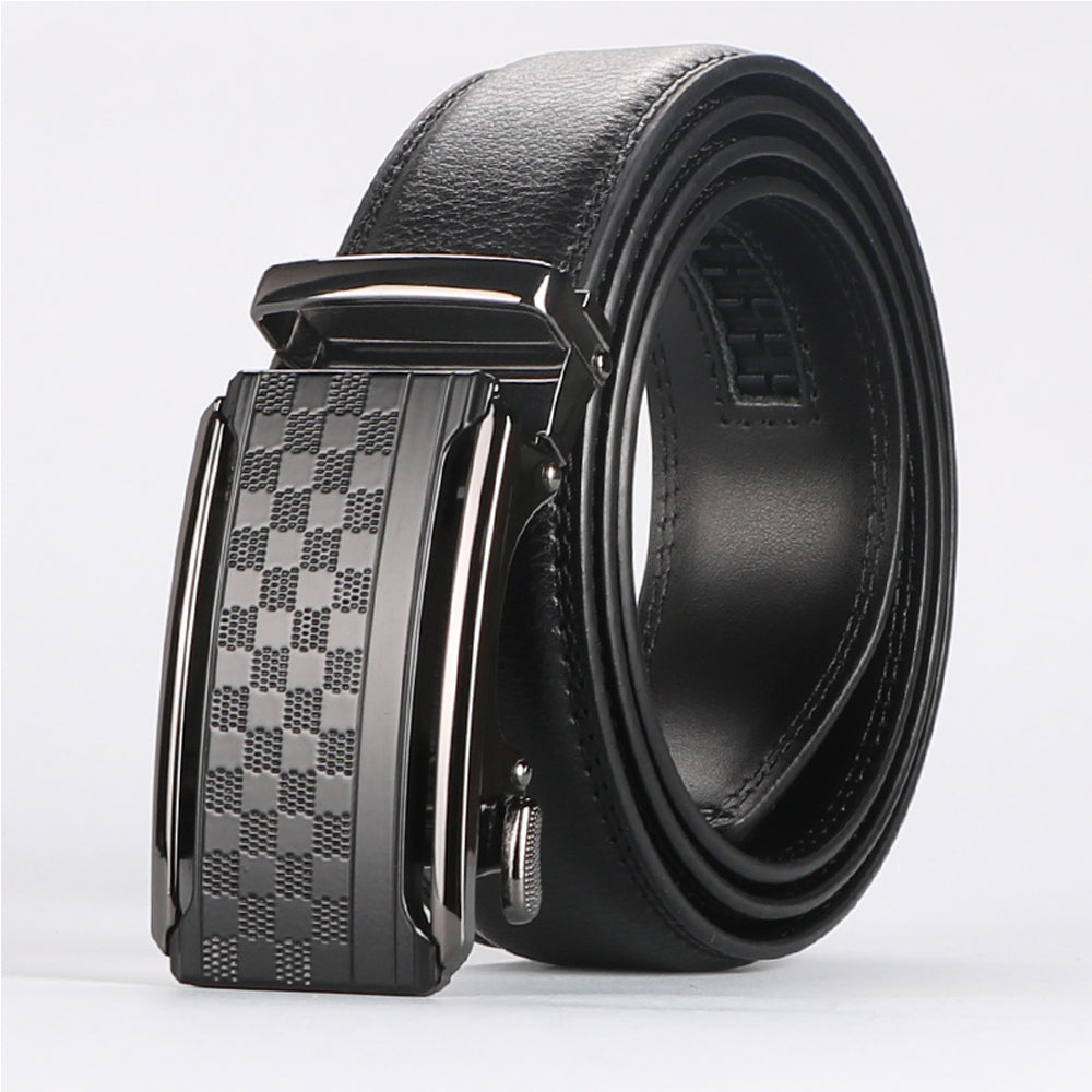 Men's Dress Belt with Anti-Scratch Buckle