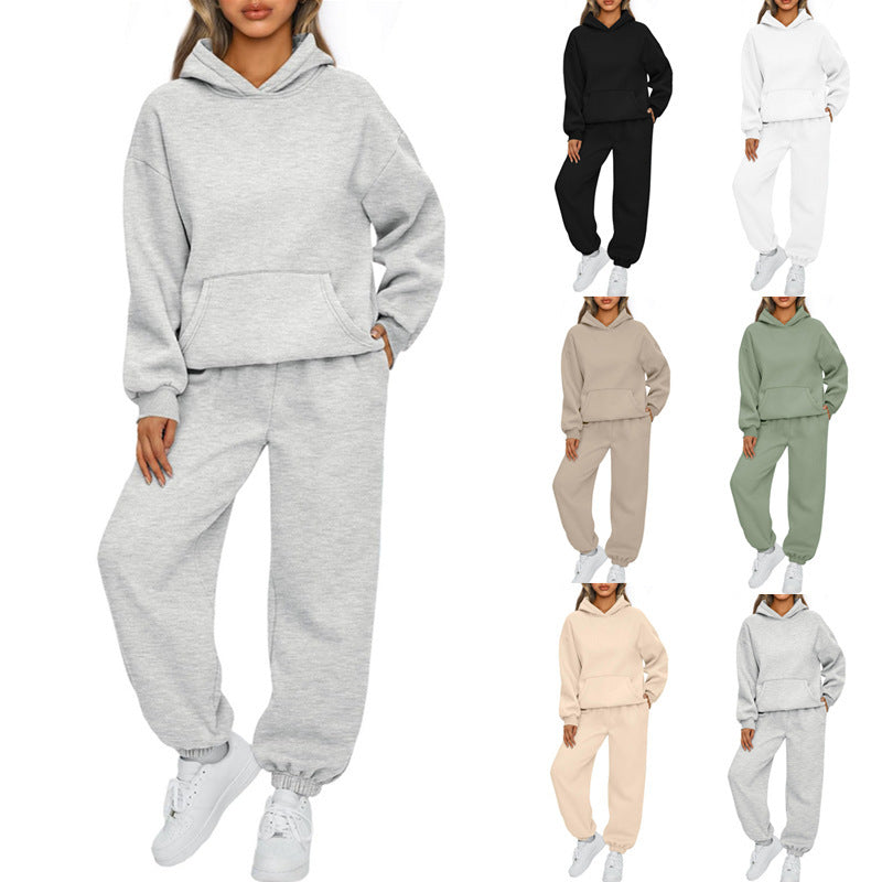 Raglan Hoodie & Jogger Set – Women's Casual 2-Piece