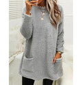 Plush Fleece Long Pullover Hoodie with Pockets – Women's