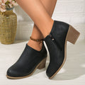 Chunky Heel Side-Zip Ankle Boots – Women's