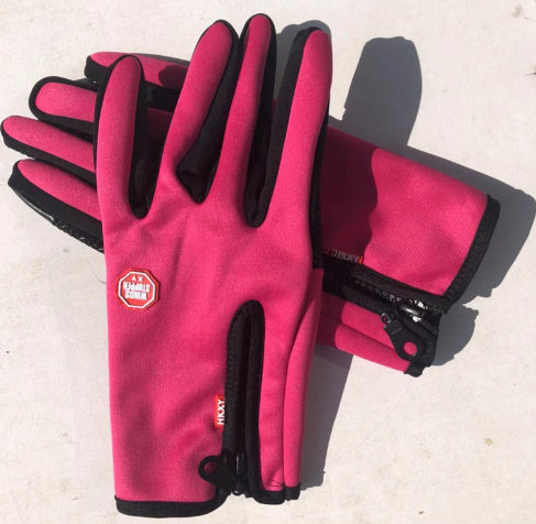 Touchscreen Full-Finger Winter Gloves with Zip Cuff