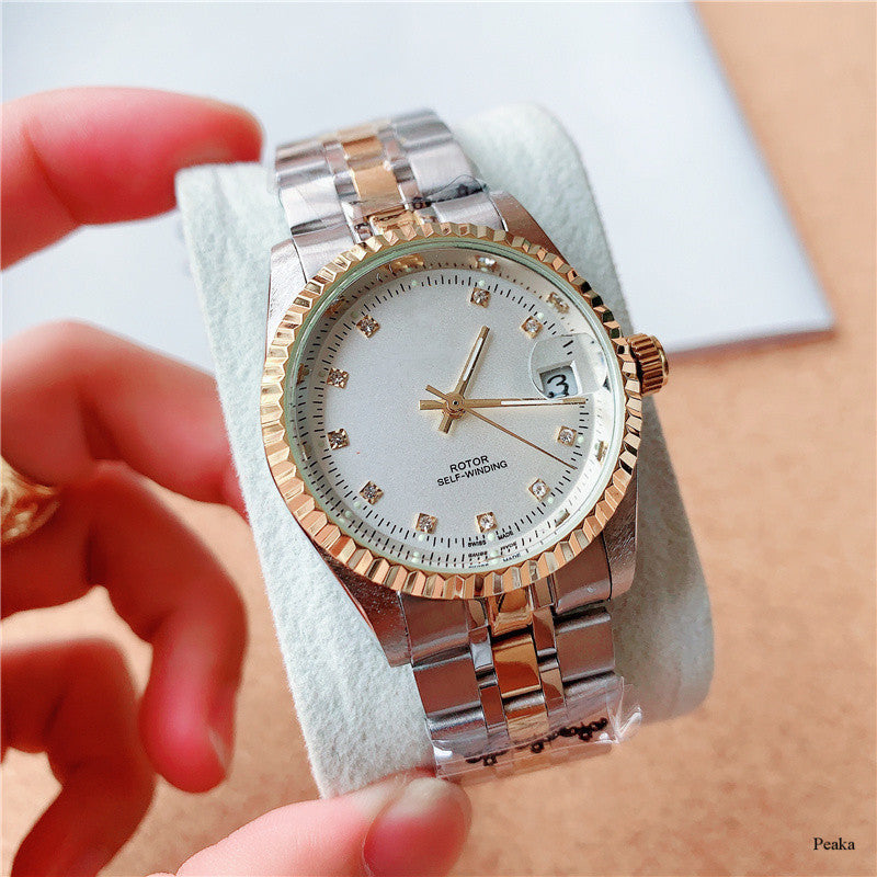 Classic Stainless Steel Automatic Watch for Men – Date & 24-Hour Dial