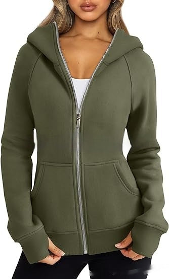 Fleece-Lined Cropped Zip Hoodie – Women's