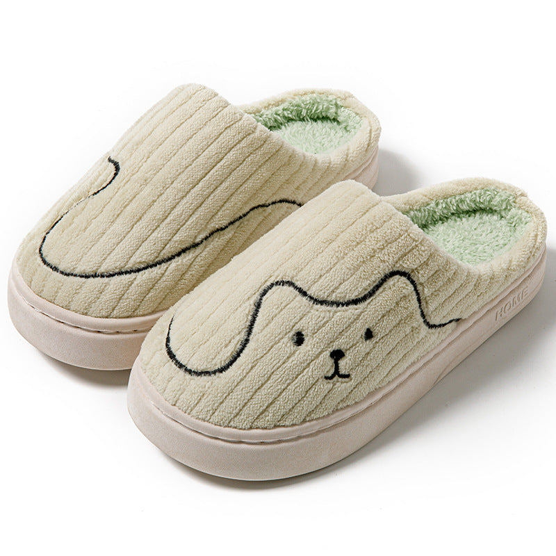 Striped Cat Plush Slippers – Non-Slip, Unisex – Ghana Warehouse