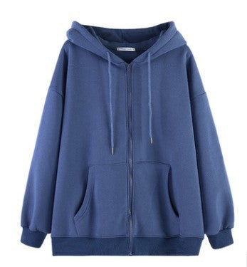 Thick Fleece-Lined Loose Cardigan Jacket – Women's