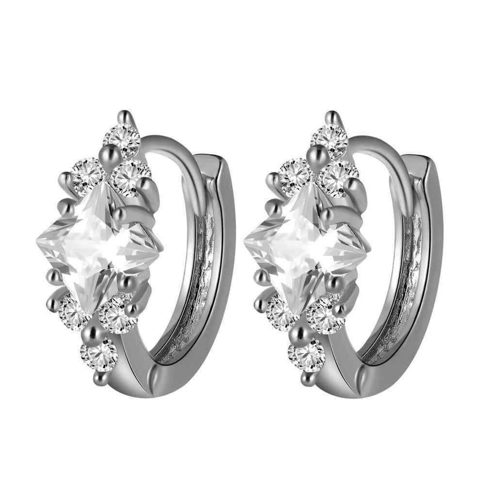 Square Zircon Stud Earrings