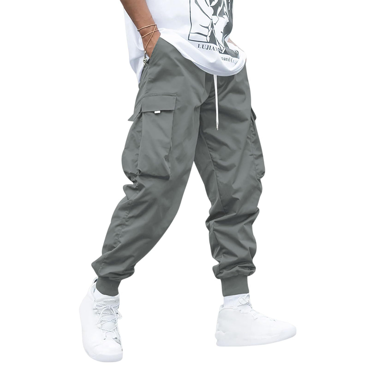 Men's Multi-Pocket Drawstring Cargo Pants