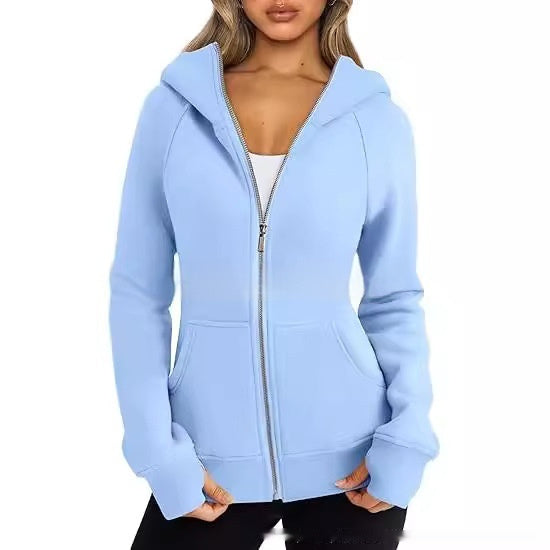 Fleece-Lined Cropped Zip Hoodie – Women's