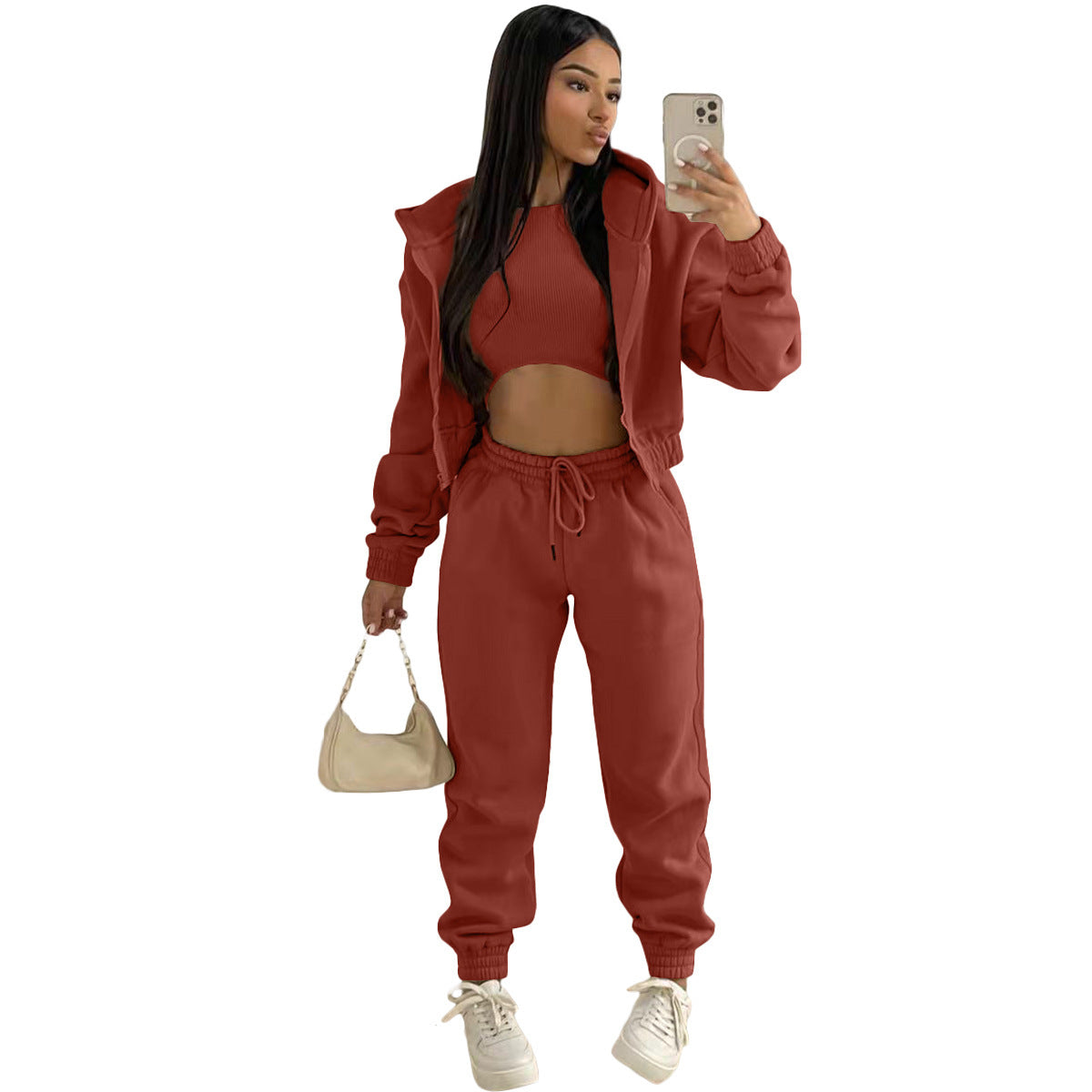 Plush Zip Hoodie & Pants Lounge Set – Women's