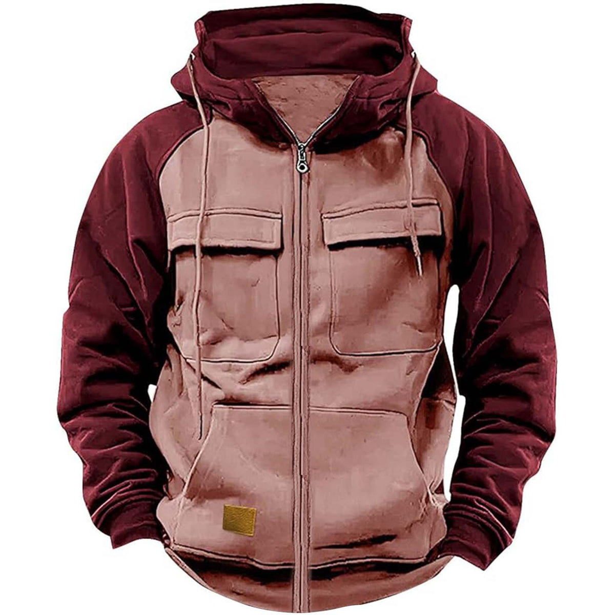 Men's Multi-Pocket Fleece-Lined Utility Hoodie