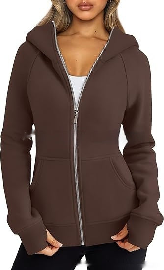 Fleece-Lined Cropped Zip Hoodie – Women's