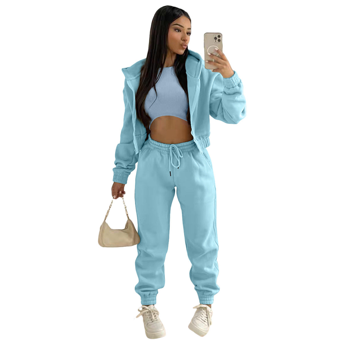 Plush Zip Hoodie & Pants Lounge Set – Women's
