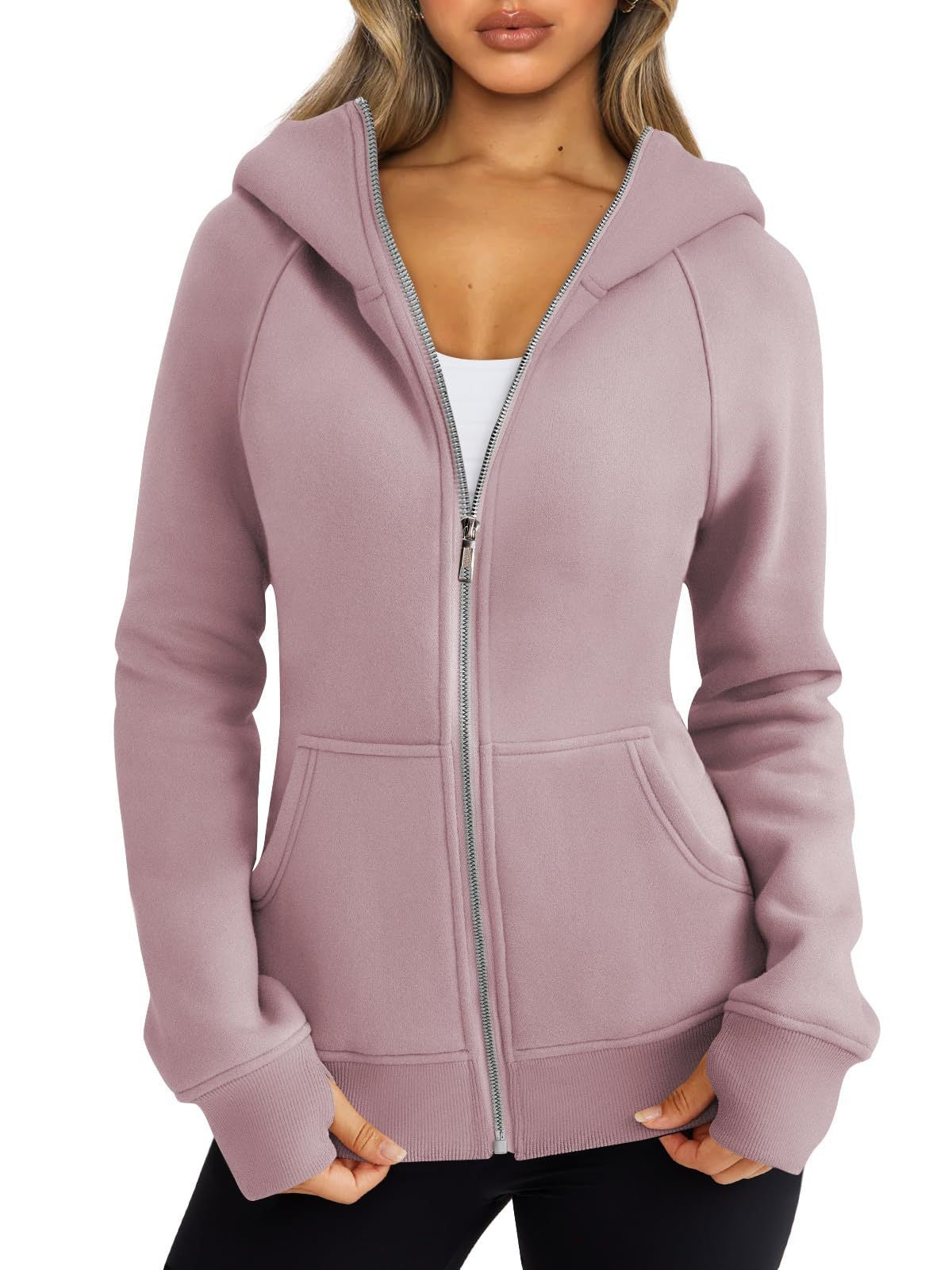 Fleece-Lined Cropped Zip Hoodie – Women's