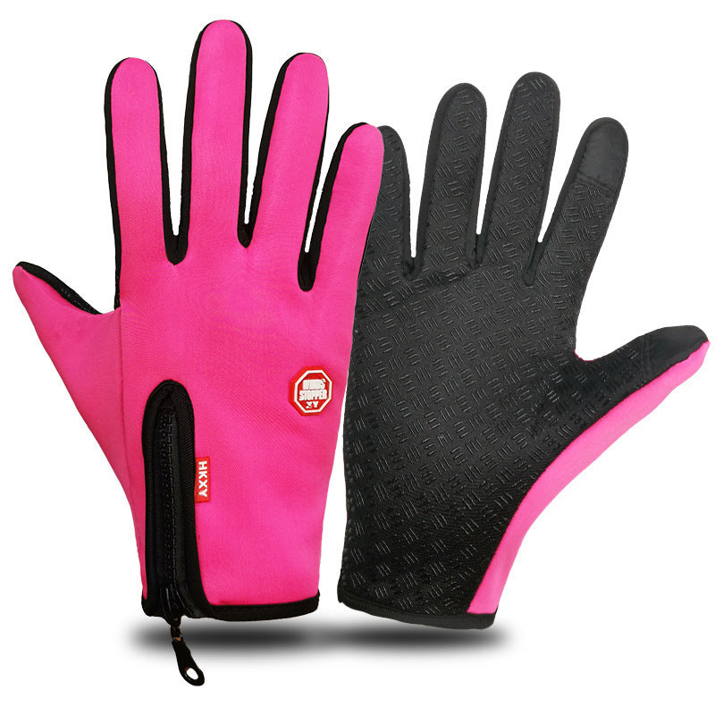 Touchscreen Full-Finger Winter Gloves with Zip Cuff