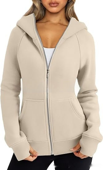 Fleece-Lined Cropped Zip Hoodie – Women's