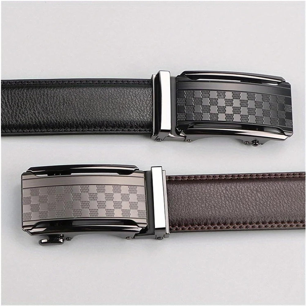 Men's Dress Belt with Anti-Scratch Buckle