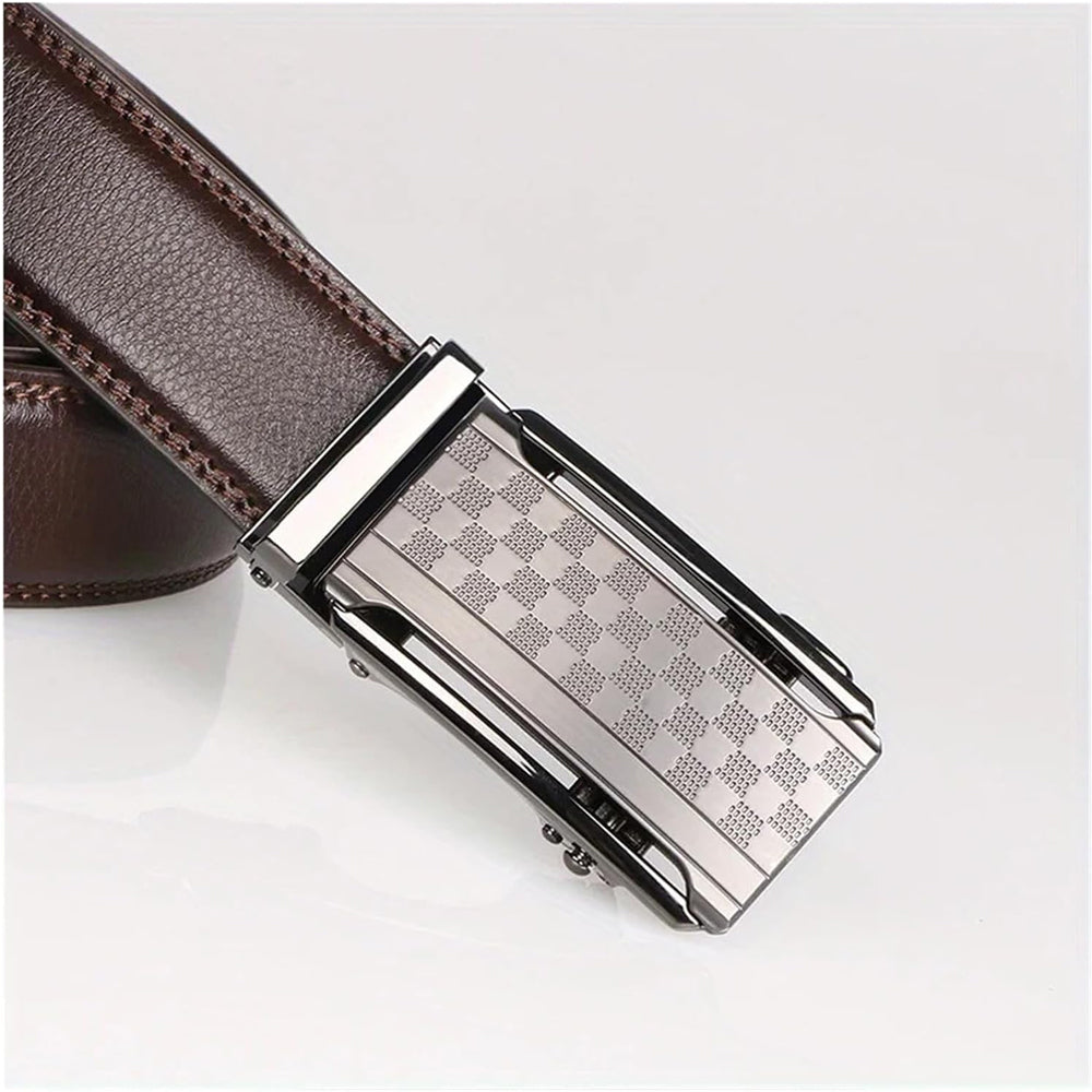 Men's Dress Belt with Anti-Scratch Buckle