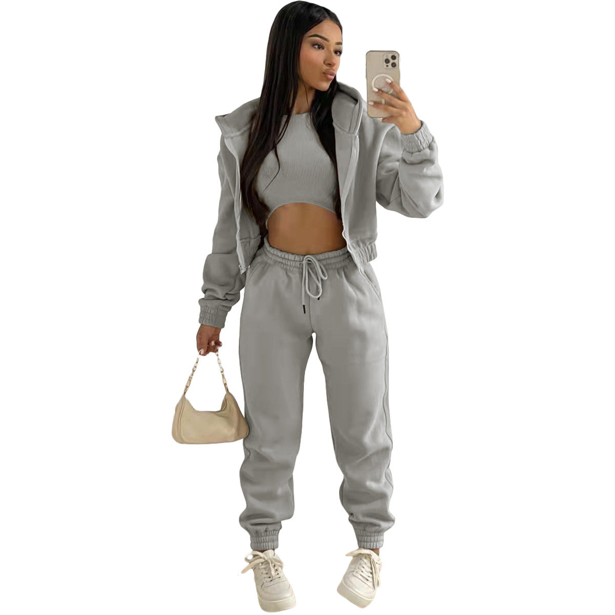Plush Zip Hoodie & Pants Lounge Set – Women's
