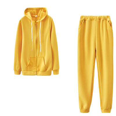 Women's Color-Block Hoodie & Straight-Leg Pants Set