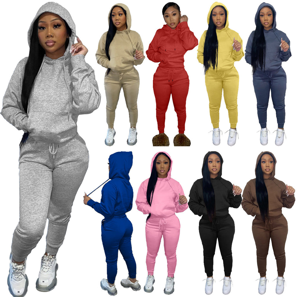 Brushed Fleece Hoodie Set – Women's 2-Piece Sweatsuit
