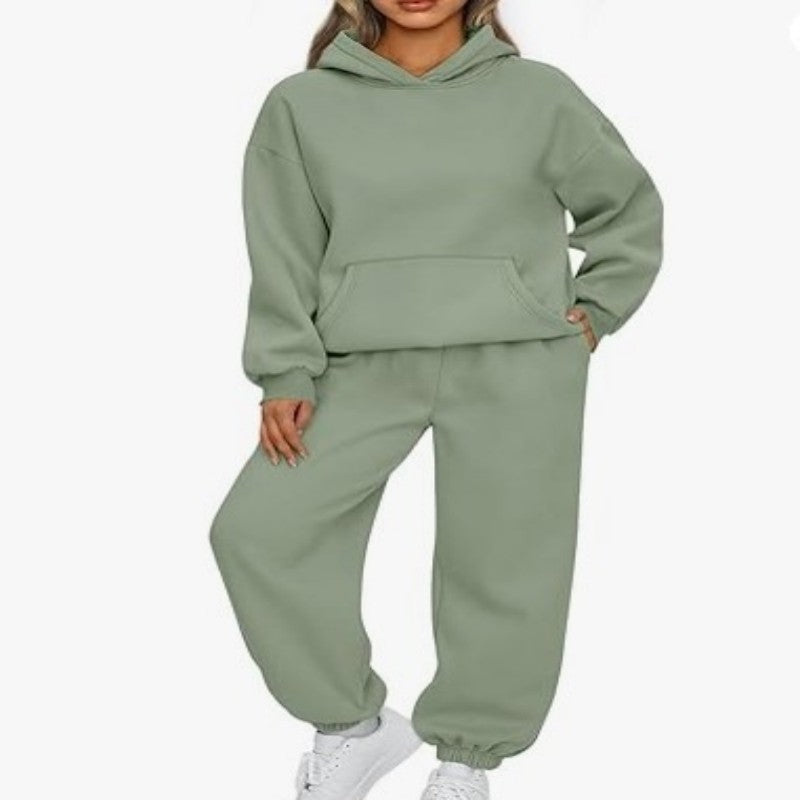 Raglan Hoodie & Jogger Set – Women's Casual 2-Piece