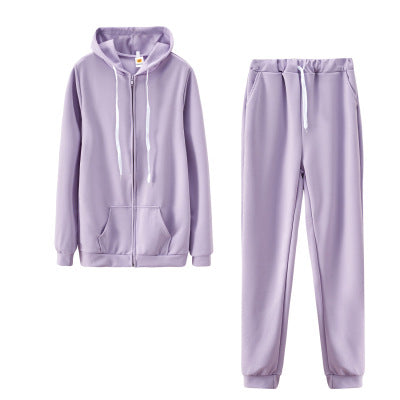 Women's Color-Block Hoodie & Straight-Leg Pants Set