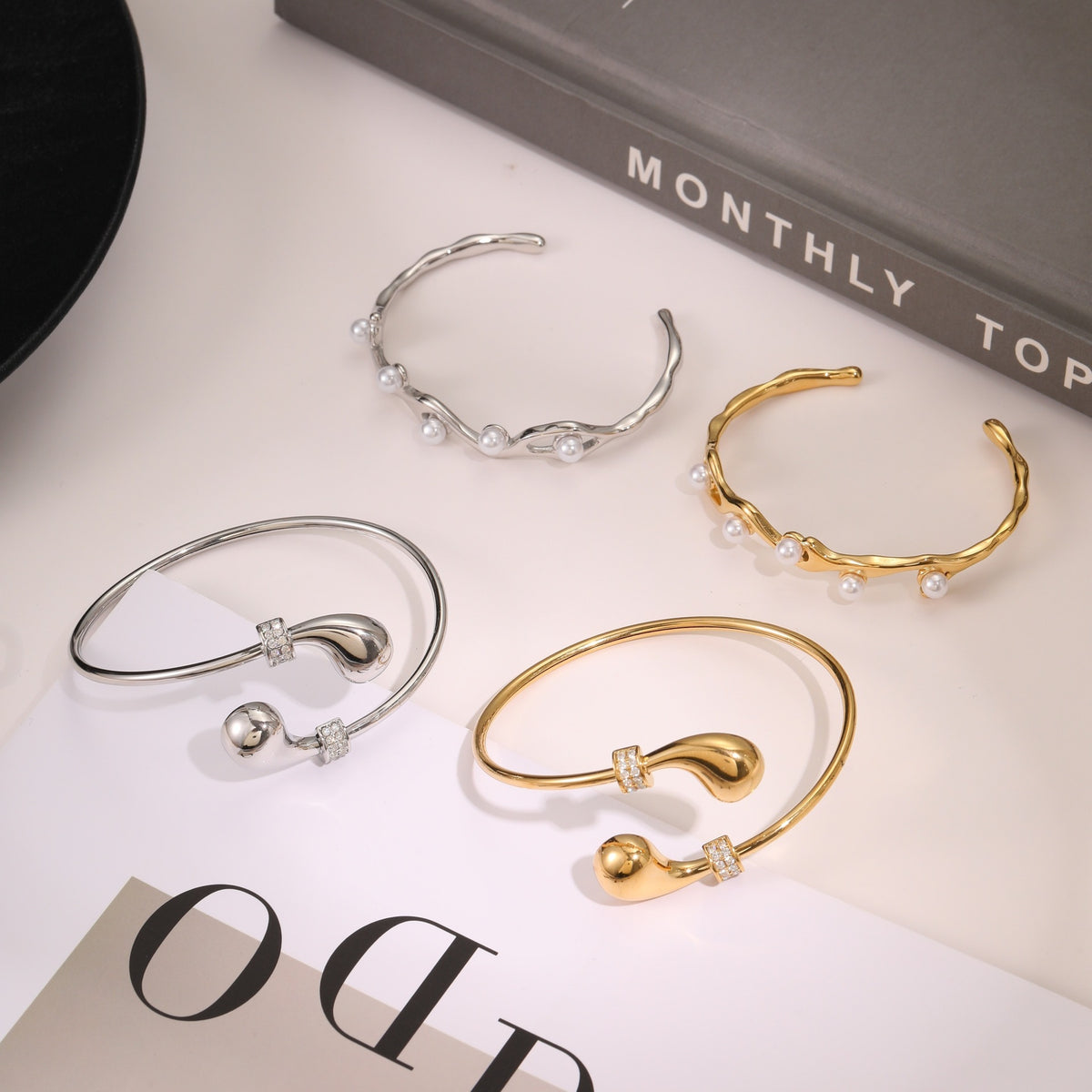 Open Cuff Bangle – 18K Gold-Plated Stainless Steel