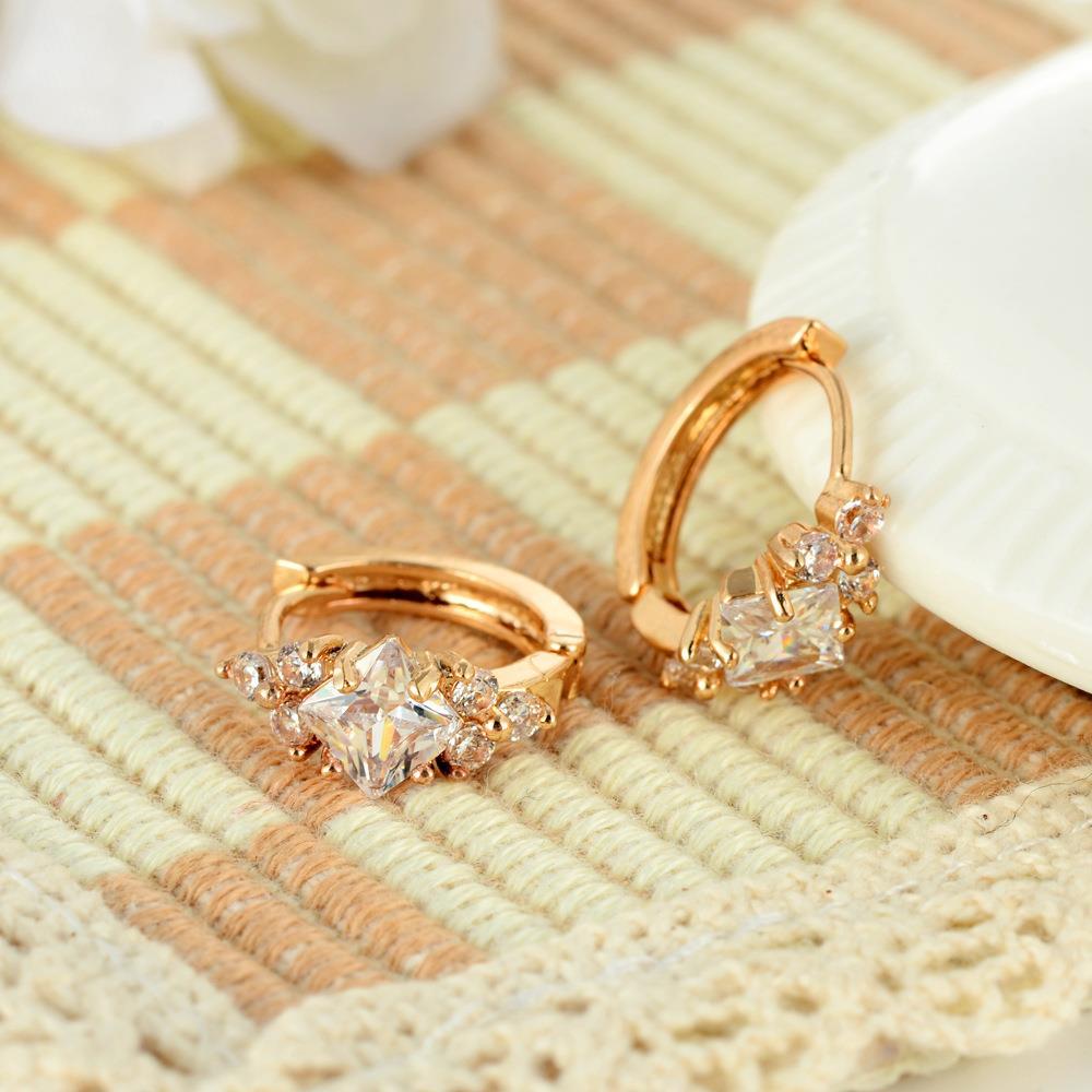 Square Zircon Stud Earrings