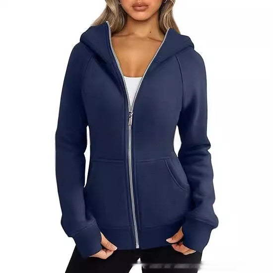 Fleece-Lined Cropped Zip Hoodie – Women's