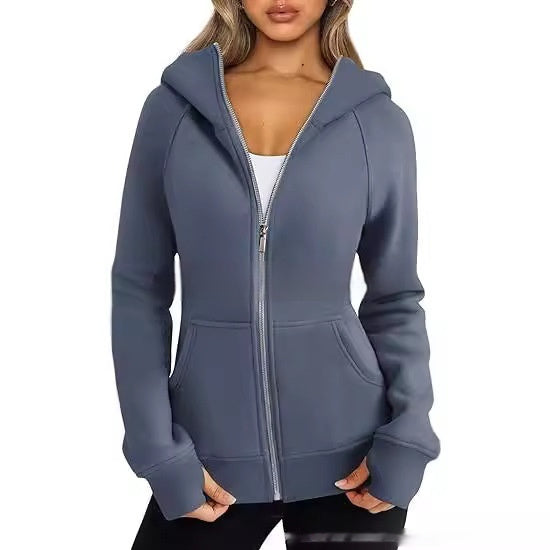 Fleece-Lined Cropped Zip Hoodie – Women's
