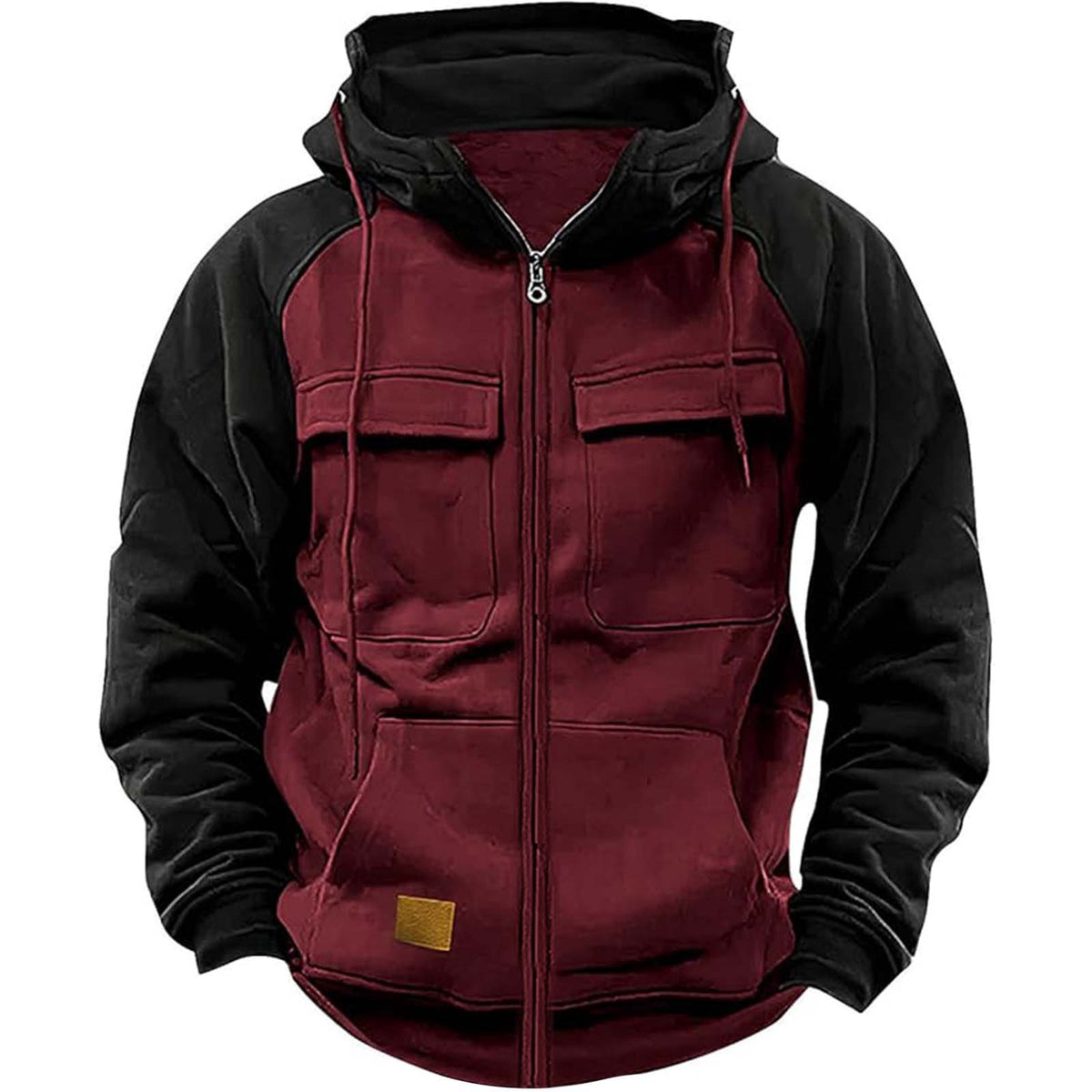Men's Multi-Pocket Fleece-Lined Utility Hoodie