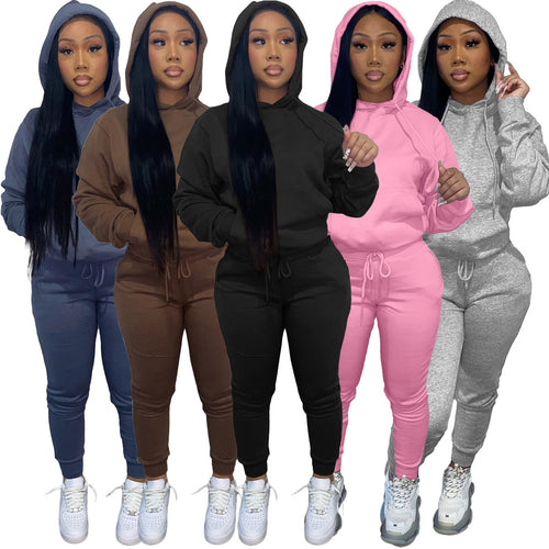 Brushed Fleece Hoodie Set – Women's 2-Piece Sweatsuit