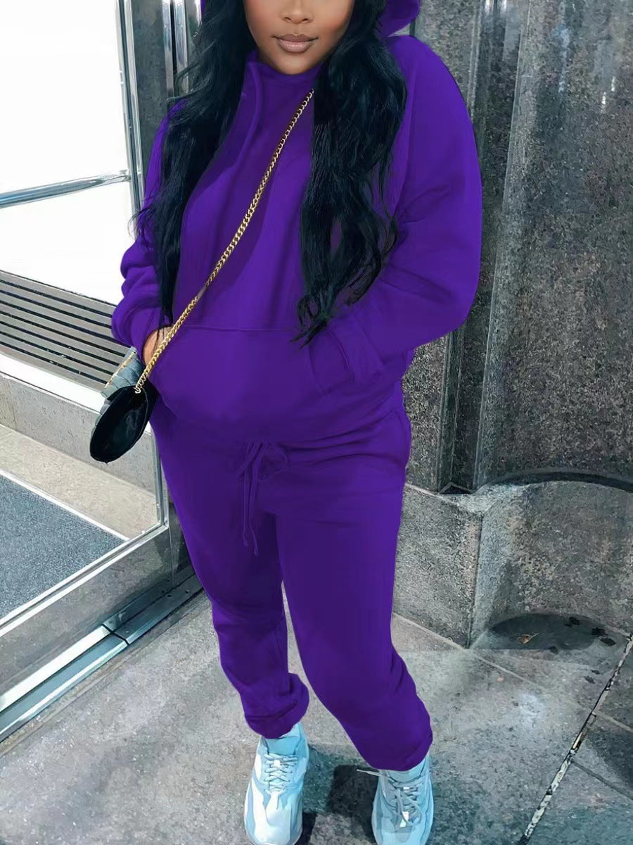 Brushed Fleece Hoodie Set – Women's 2-Piece Sweatsuit